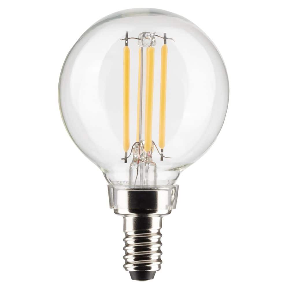 SATCO 40-Watt Equivalent 2700K G16.5 E12 Base Clear Dimmable Indoor ...