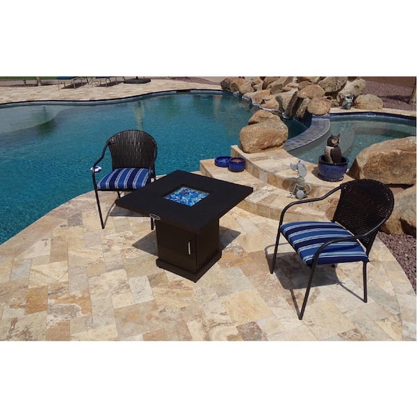 Az Patio 30 In X 28 Square Steel, Conventional Steel Propane Fire Pit Table