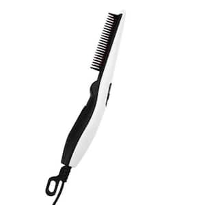 9 in. x 1 in. x 1 in. Personal Care Hair Straightener in White Finish 110-220V Hair/Beard Straightening Comb Heat Press