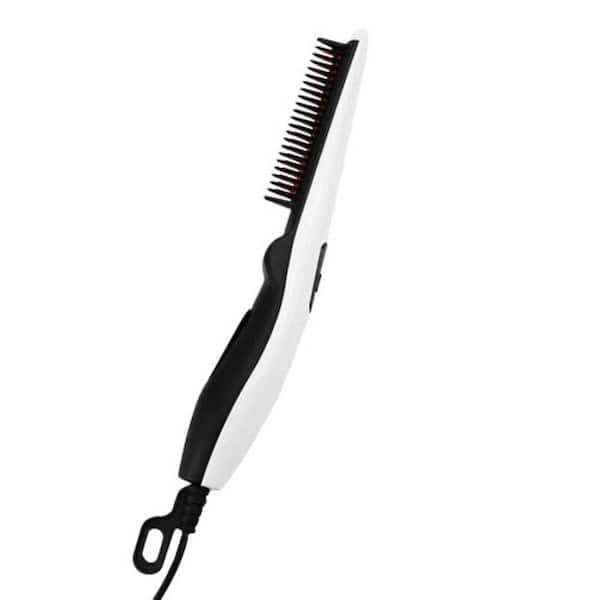 Aoibox 9 in. x 1 in. x 1 in. Personal Care Hair Straightener in White Finish 110-220V Hair/Beard Straightening Comb Heat Press