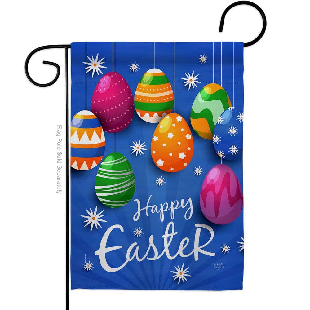 Breeze Decor 13 in. x 18.5 in. Colorful Eggs Ornament Easter Garden