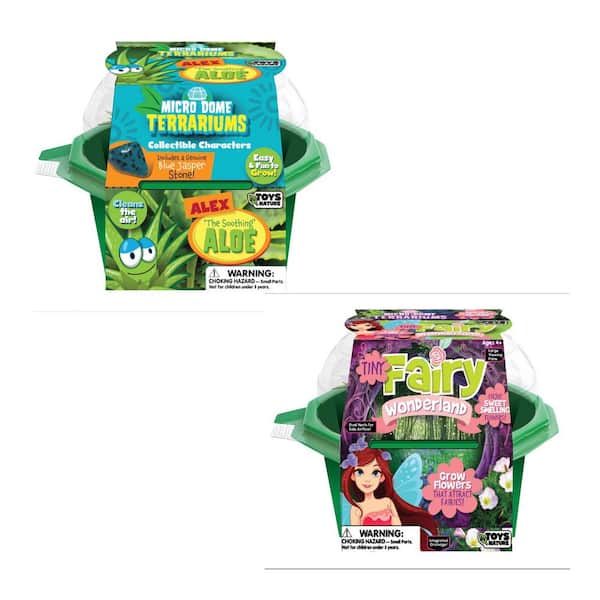 Unbranded Toys By Nature Plastic Indoor Tiny Fairy Wonderland and Plastic Indoor Soothing Aloe Plant Seed Starter Kit Bundle