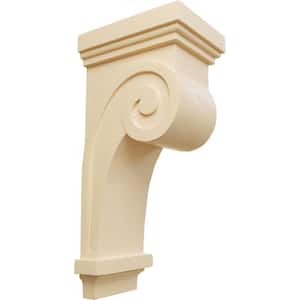 4-1/2 in. x 5-5/8 in. x 12 in. Maple Scroll Corbel