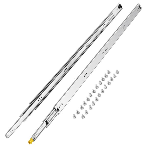 Set of 2 Drawer Slides, Sizes Ranging from 16 to 60 in., 250 lbs. Capacity, Locking Mechanism, Side Mount Slide Rail
