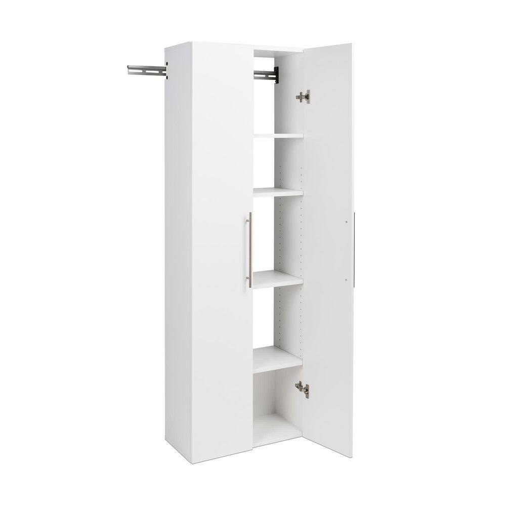 HangUps Manufactured Wood 4-Shelf Wall Mounted Garage Cabinet in White (24 in. W x 72 in. H x 12 in. D)