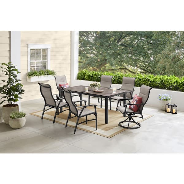Hampton Bay Felton Falls 7-Piece Padded Sling Outdoor Dining Set