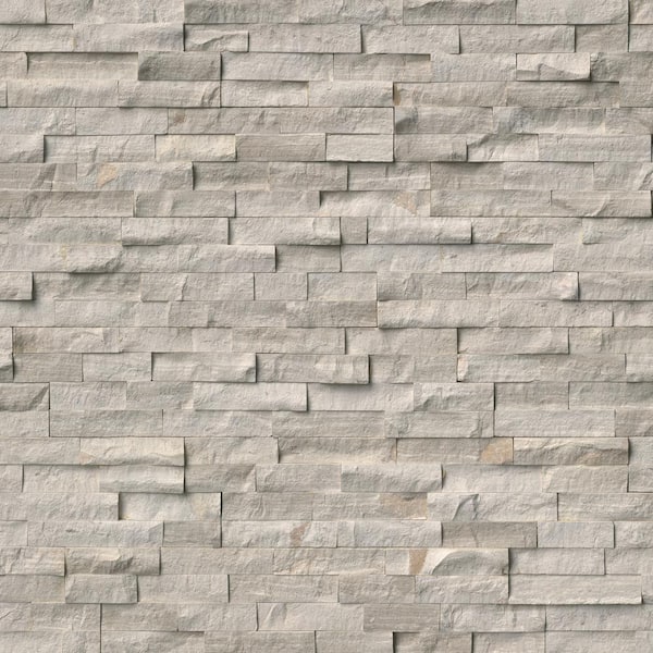 MSI White Oak 3D Ledger Panel 6 in. x 24 in. Honed Marble