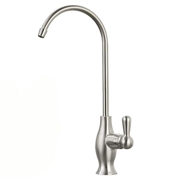 Lead-free Single-Handle Beverage Faucet with Quick-Connect Fitting in Stainless Steel Brushed Nickel for RO System