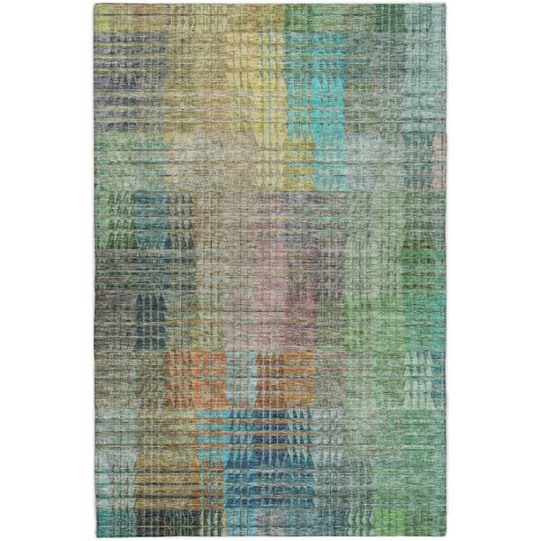 Dream Shag Premium Machine Washable Abstract ADS828 Green 10 ft. x 14 ft. Area Rug