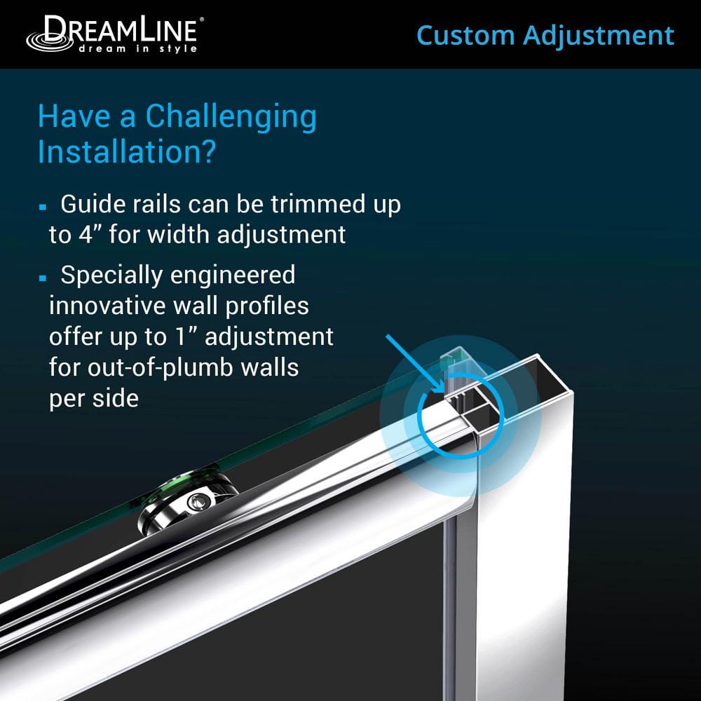 Infinity-Z 60" Oil Rubbed Bronze Frameless Shower Kit with Acrylic Base