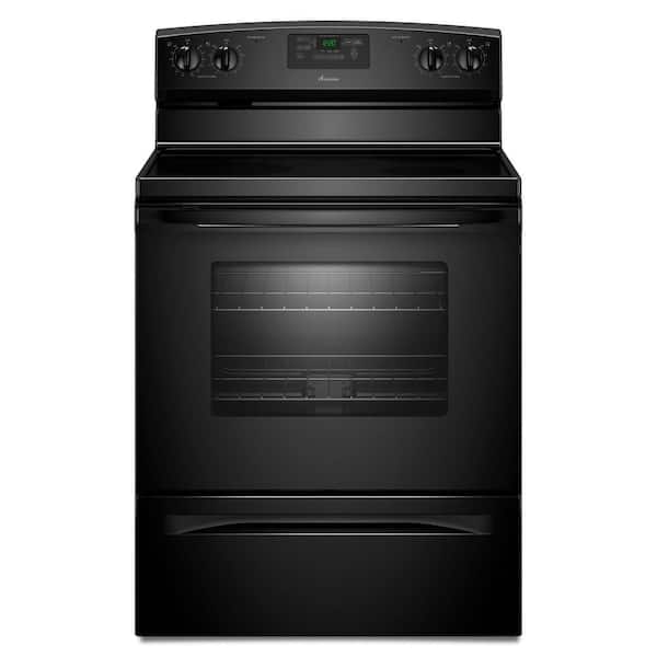4.8 cu. ft. Electric Range with Self-Cleaning Oven in Black