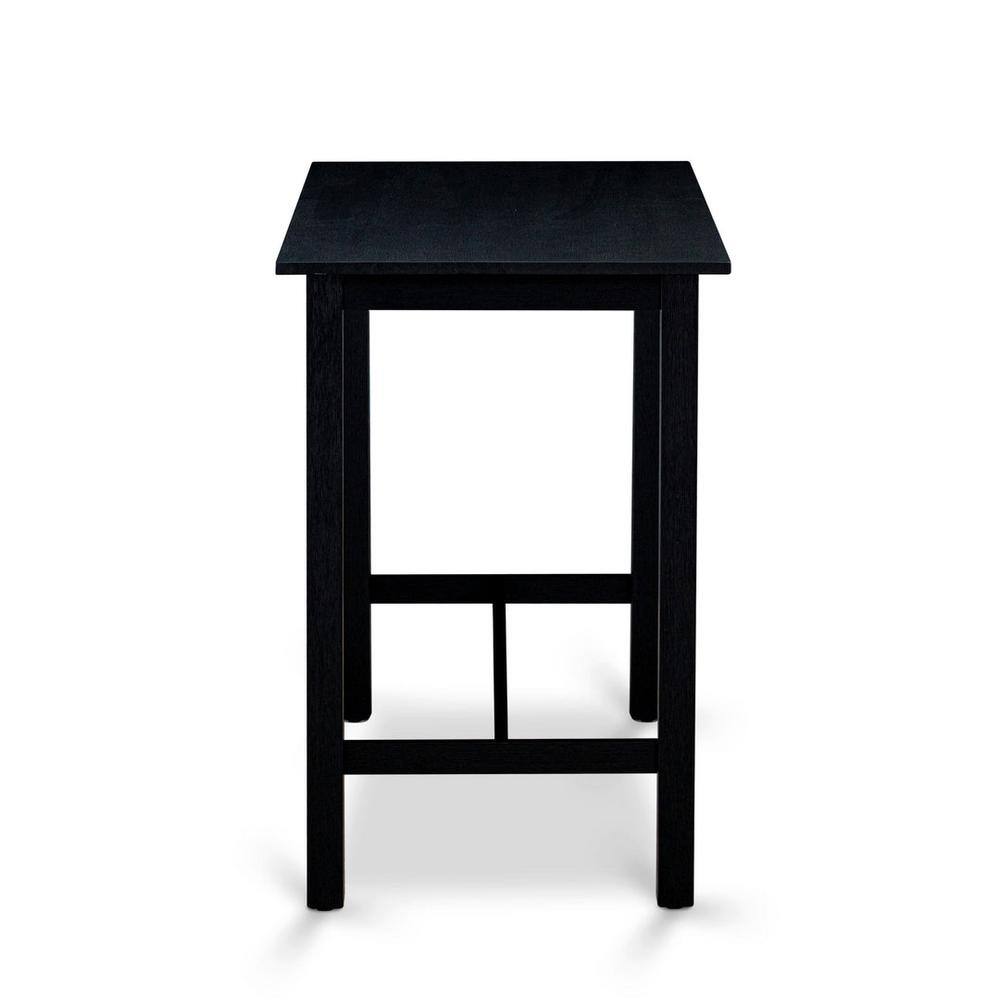 Wire Brushed Black Solid Wood Counter Height Dining Set with Bench and Stools