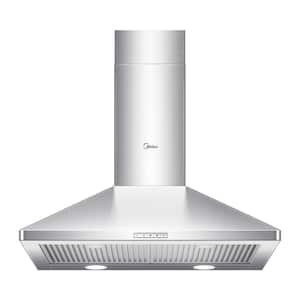 30 in. 450 CFM Convertible Ducted Wall Mounted Range Hood in Stainless Steel with Aluminum Permanent Filters, LED Lights