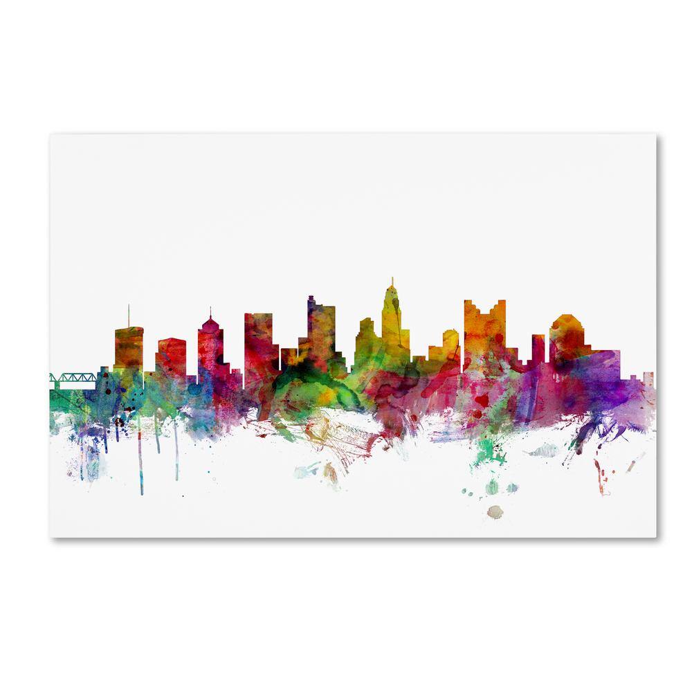 Trademark Fine Art 22 in. x 32 in. Columbus Ohio Skyline by Michael ...