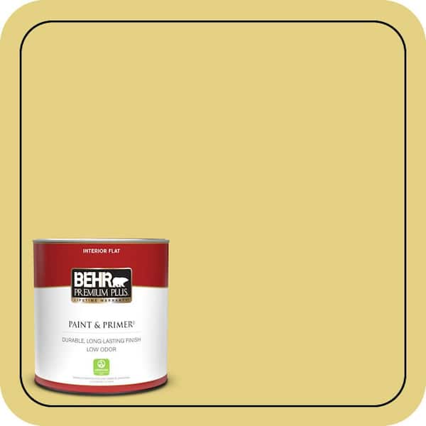 BEHR PREMIUM PLUS 1 qt. #P330-4 Starfruit Flat Low Odor Interior Paint & Primer