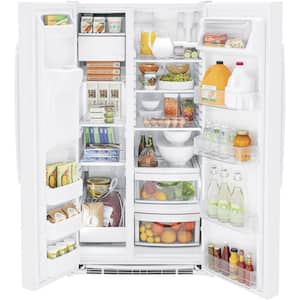 36 in. 25.3 cu. ft. Built-In Side-by-Side Refrigerator in White