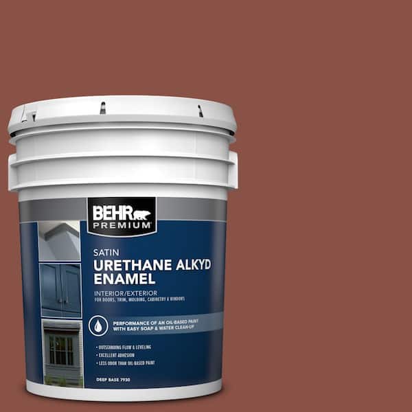 BEHR PREMIUM 5 gal. #PPU2-18 Spice Urethane Alkyd Satin Enamel Interior/Exterior Paint