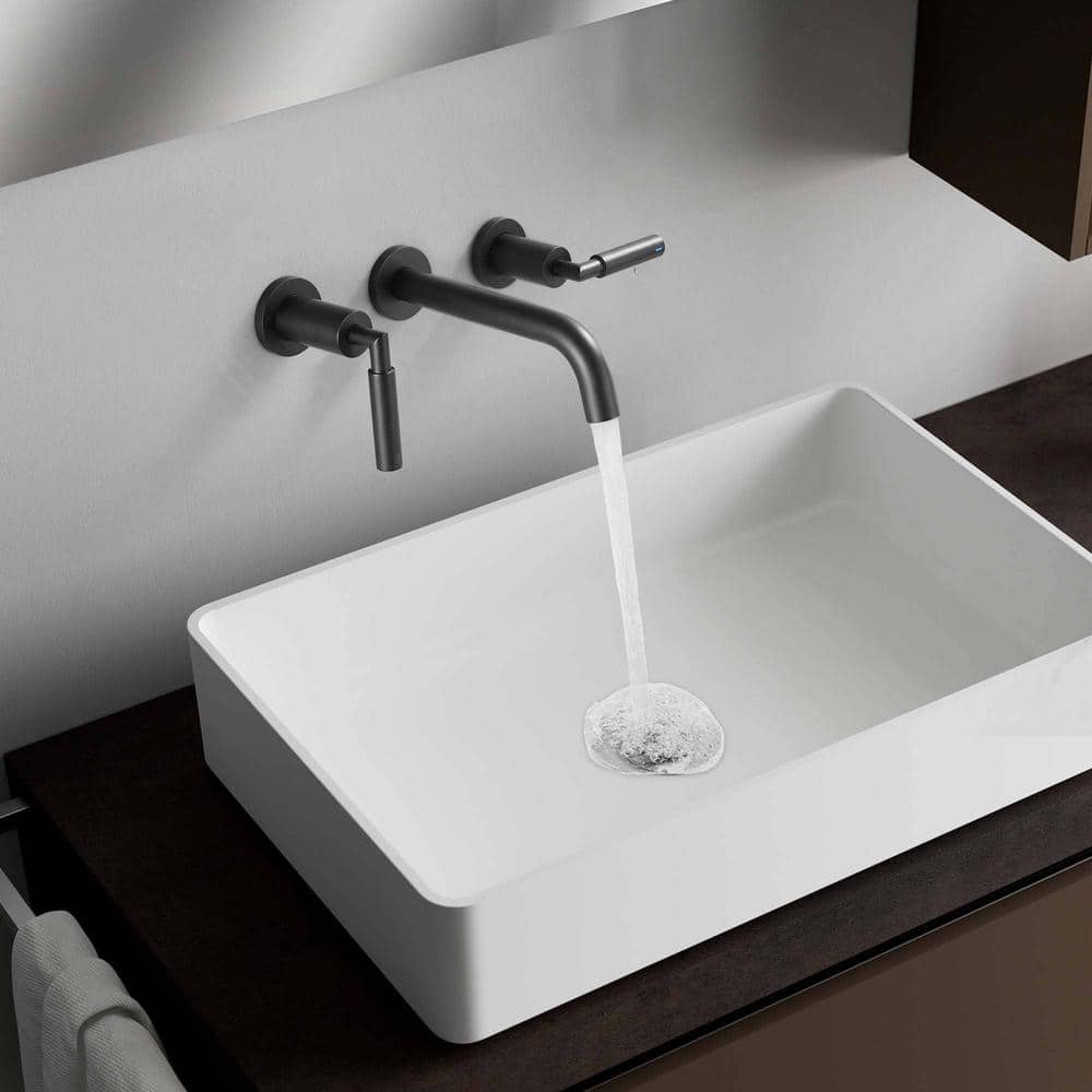 Matte Black Wall-Mounted Solid Brass Bathroom Faucet