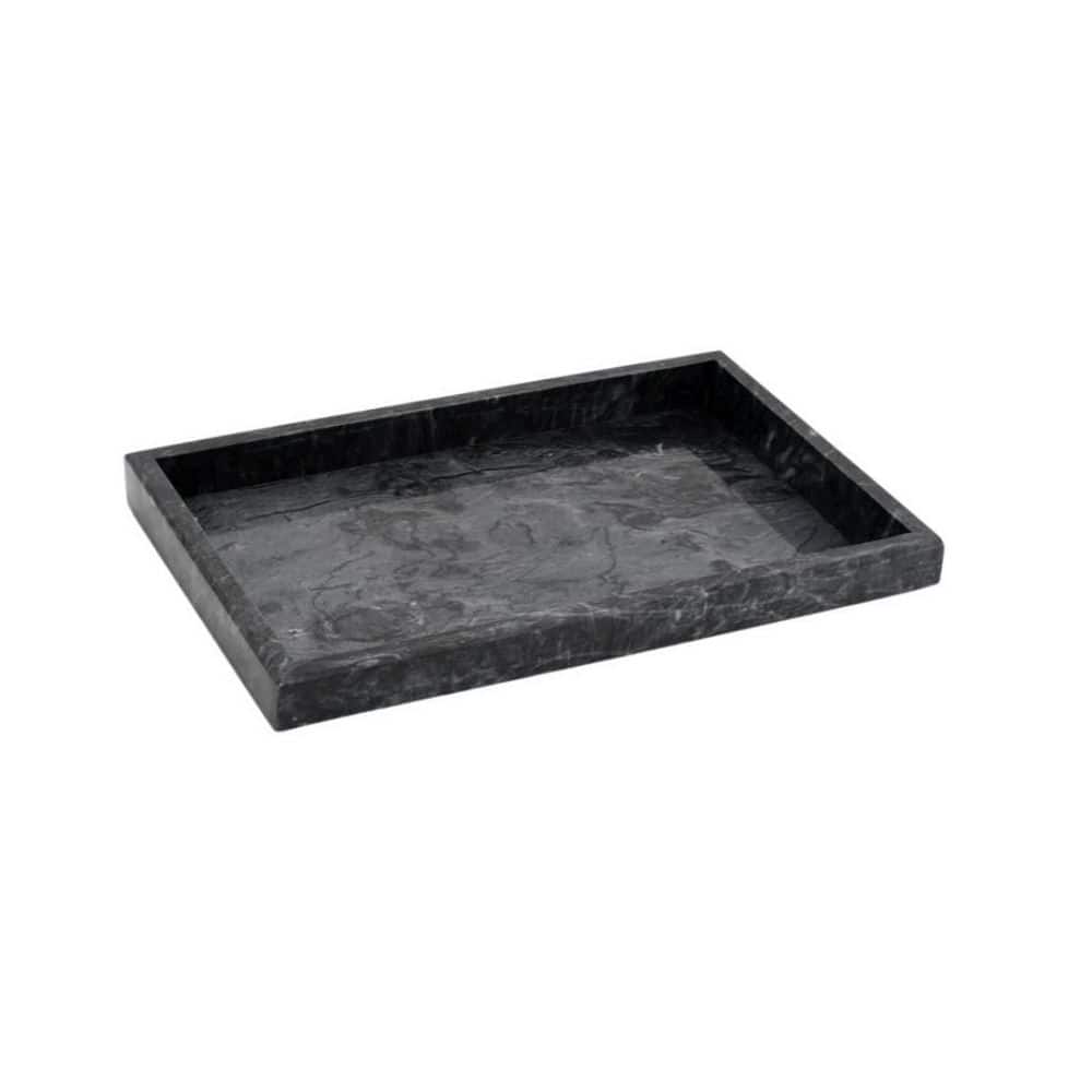 Marble Bathroom Tray Black 12 in. x 8 in. Stone Natural Decorative