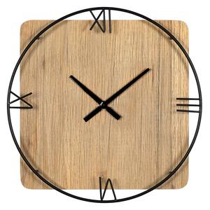 Arthur Natural Wood and Metal Wall Clock