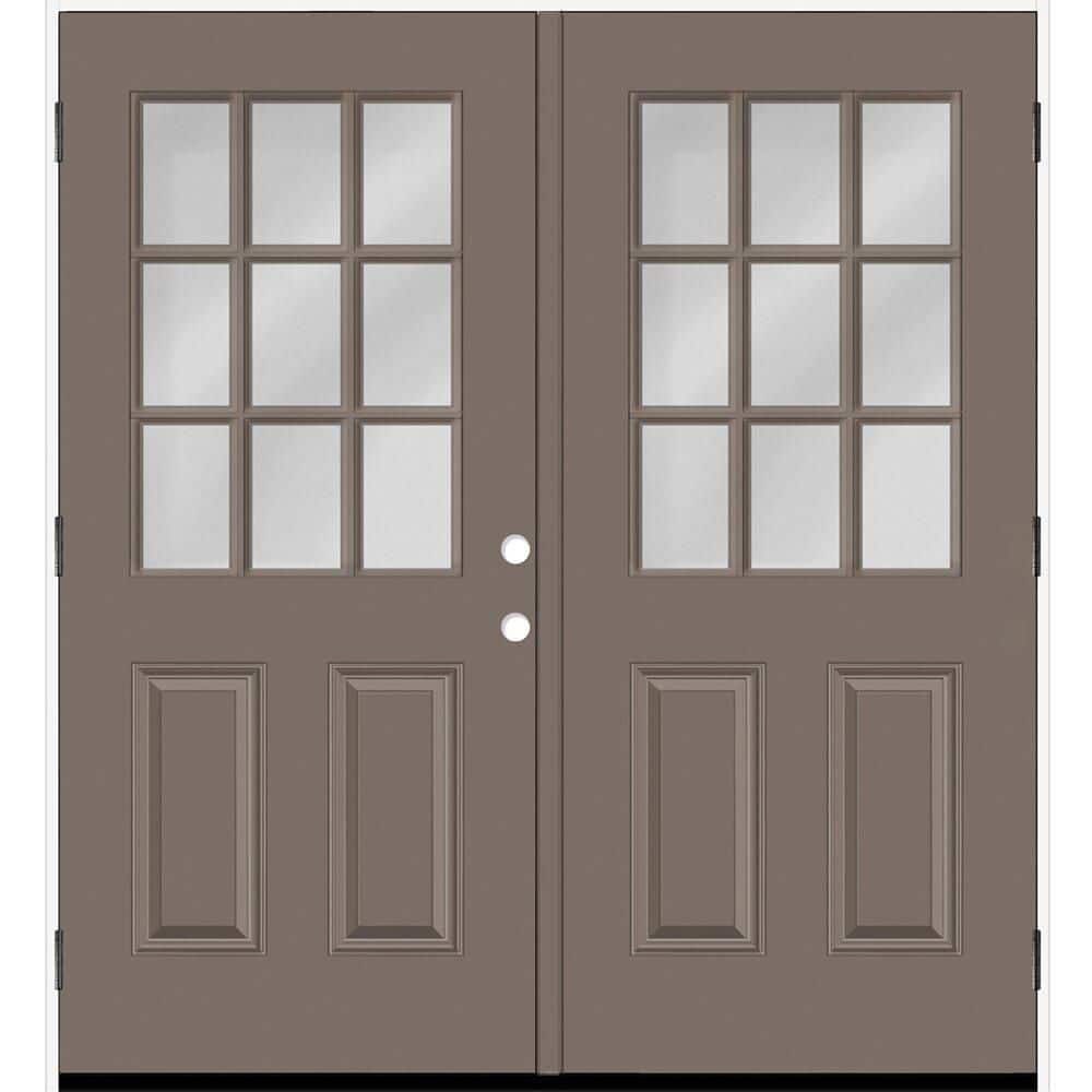 Reliant 64 in. x 80 in. 2P 1/2L 9L-SDL ClearGlass RHOS Kindling Finish Fiberglass Double Prehung Front Door w/4 in. Jamb price history on PriceWatchPro