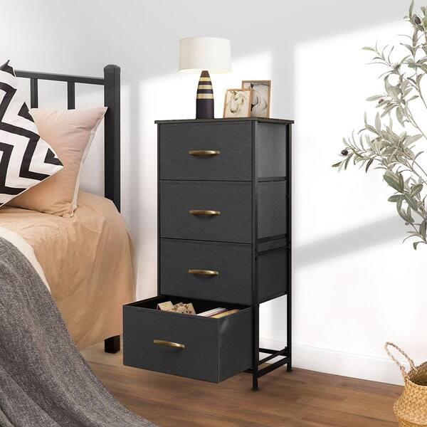 NEW 4 Drawer Chest Dresser Clothes Storage for fashion Bedroom Furniture Black