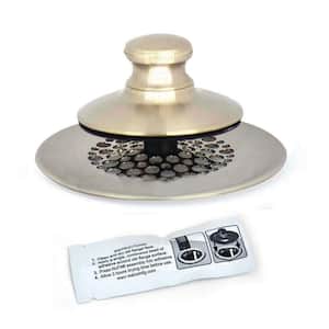 2.875 in. SimpliQuick Push Pull Bathtub Stopper, Grid Strainer and Silicone - Nickel