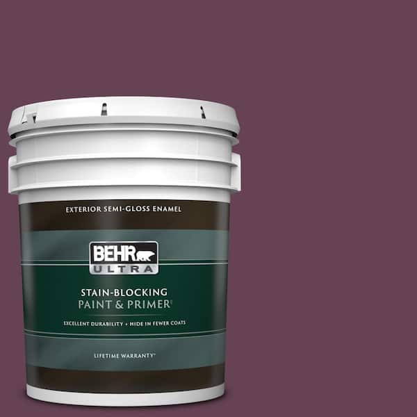 BEHR ULTRA 5 gal. #S-G-690 Delicious Berry Semi-Gloss Enamel Exterior Paint & Primer
