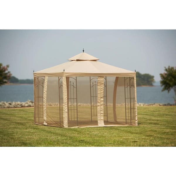 Hampton Bay Replacement Netting Outdoor Patio for 10 ft. x 10 ft. Arrow Gazebo