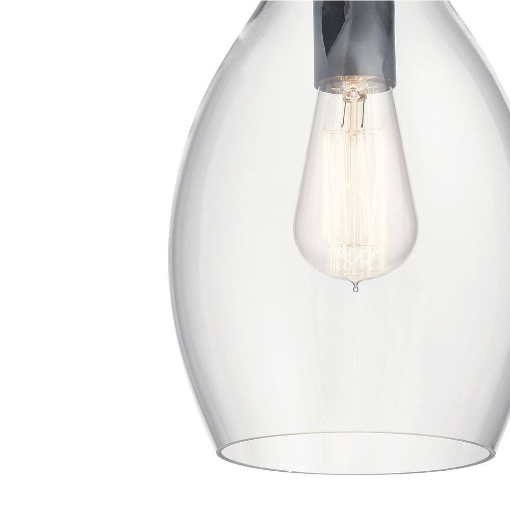 Everly Mini Black Glass Teardrop Pendant Light