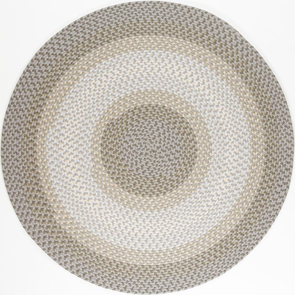 Pioneer Frosty Multi 6 ft. x 6 ft. Round Indoor/Outdoor Braided Area Rug