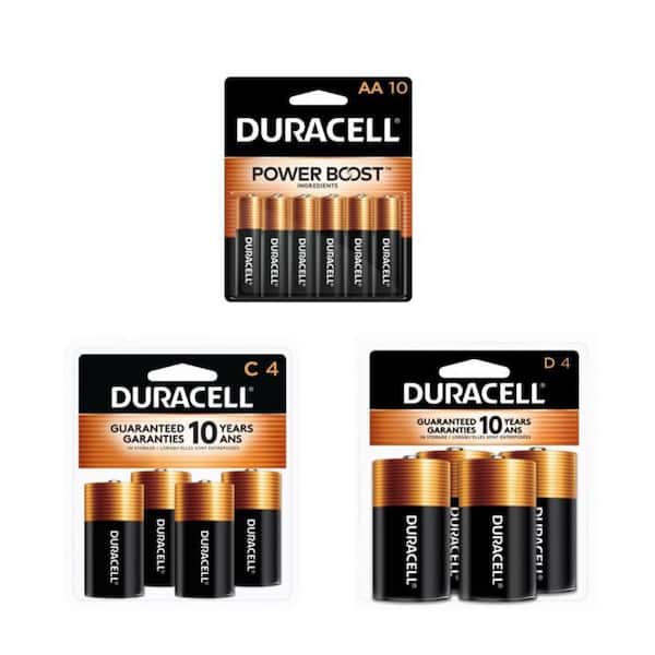 Duracell Coppertop Alkaline AA, C and D Battery Pro Pack/Storm Prep Bundle Pack (18 Total Batteries)