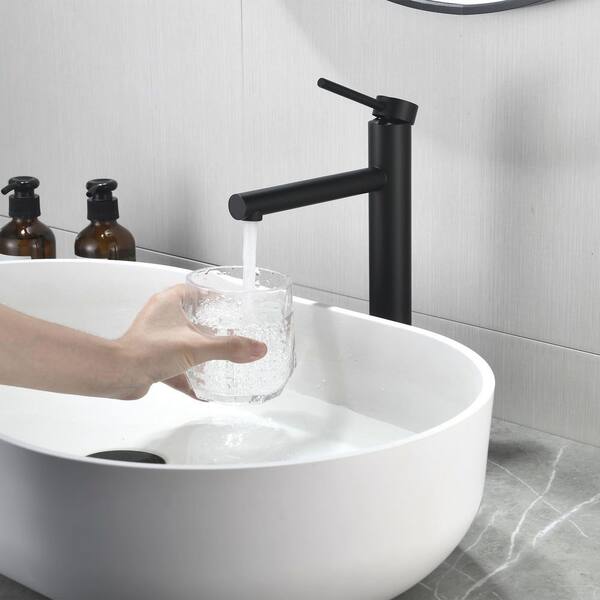 AIMADI Single Handle Bathroom Vessel Sink Faucet with Deck Plate