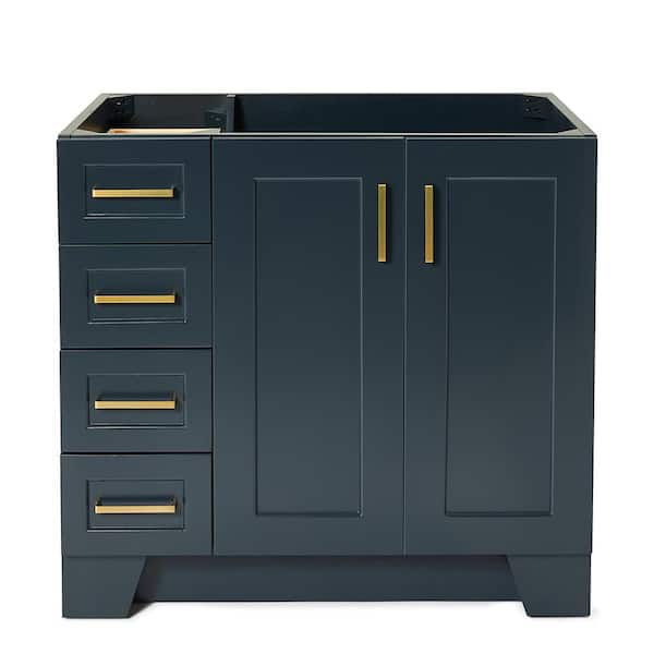 ARIEL Taylor 36 in. W x 21.5 in. D x 34.5 in. H Freestanding Bath Vanity Cabinet Only in Midnight Blue