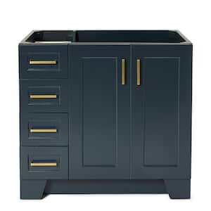 Taylor 36 in. W x 21.5 in. D x 34.5 in. H Freestanding Bath Vanity Cabinet Only in Midnight Blue