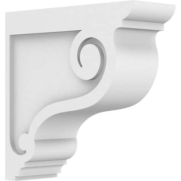 Ekena Millwork 3 in. x 12 in. x 12 in. Standard Scroll Architectural Grade PVC Corbel