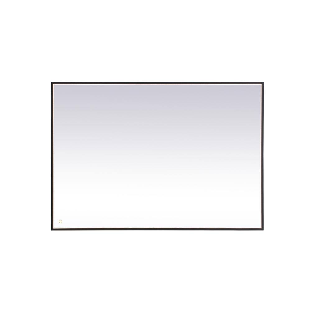 Timeless Home 60 in. W x 42 in. H Aluminum Black LED Mirror