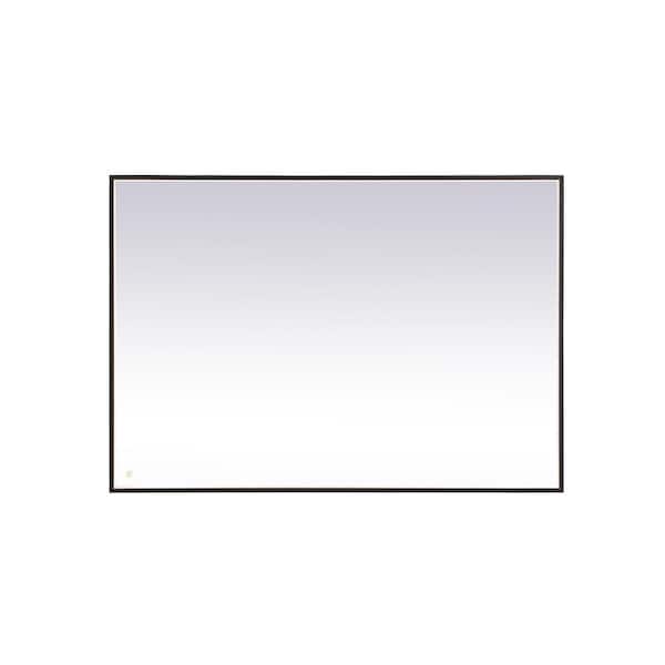 Unbranded Timeless Home 60 in. W x 42 in. H Aluminum Black LED Mirror