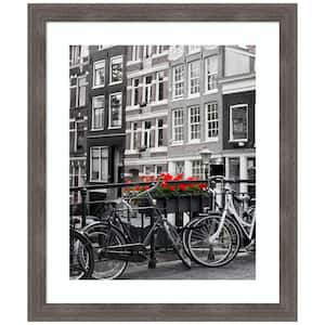 Pinstripe Lead Grey Wood Picture Frame Opening Size 24 x 20 in. (Matted To 16 x 20 in.)