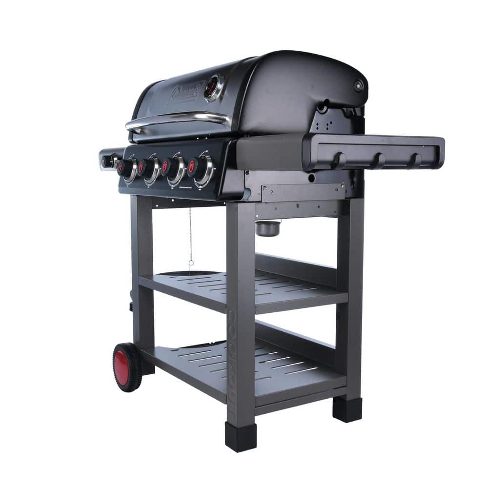 Coleman 4-Burner Stainless Steel Propane Gas Grill with Side Burner