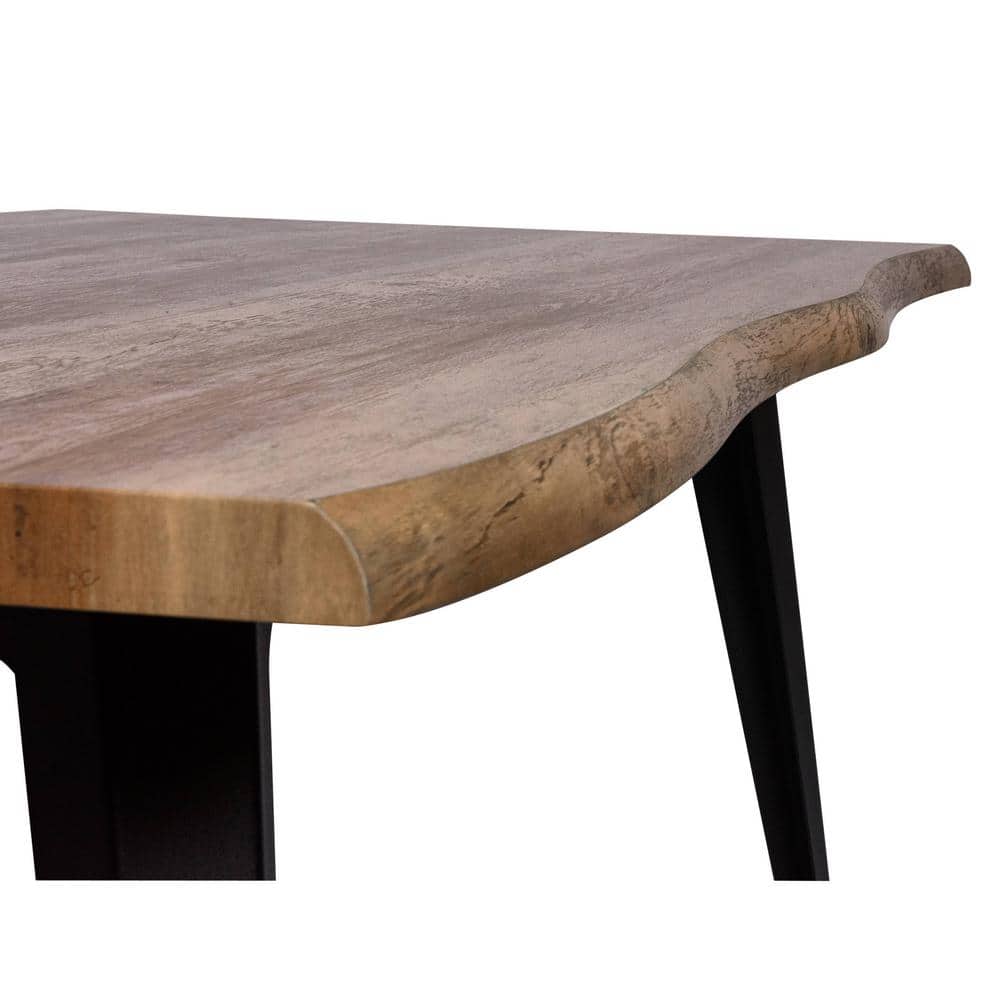Ravenna 63" Dark Brown Wood Rectangular Dining Table with Metal Legs