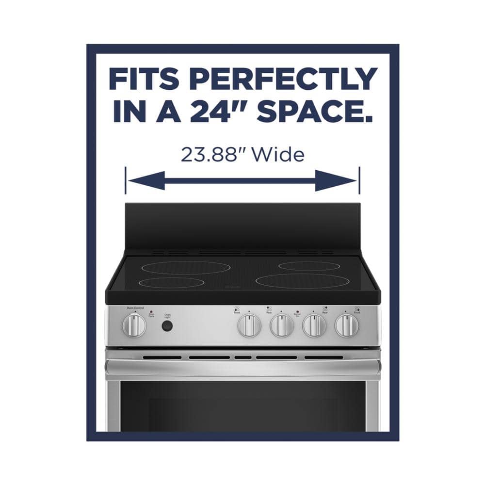 24" Stainless Steel Freestanding Electric Range with Modular Backguard