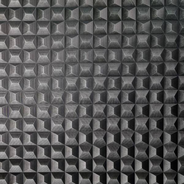 Romero Black 3D Geometric Wallpaper Sample