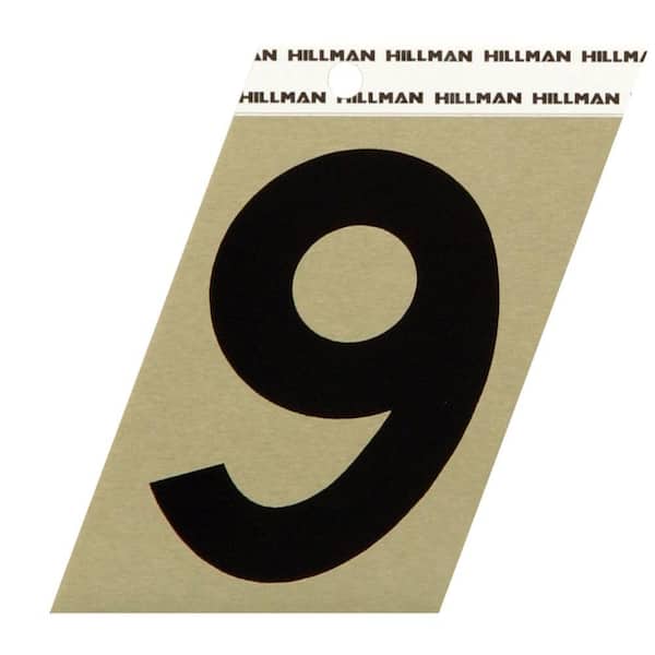 Hillman 3 in. Aluminum Angle-Cut Number 9