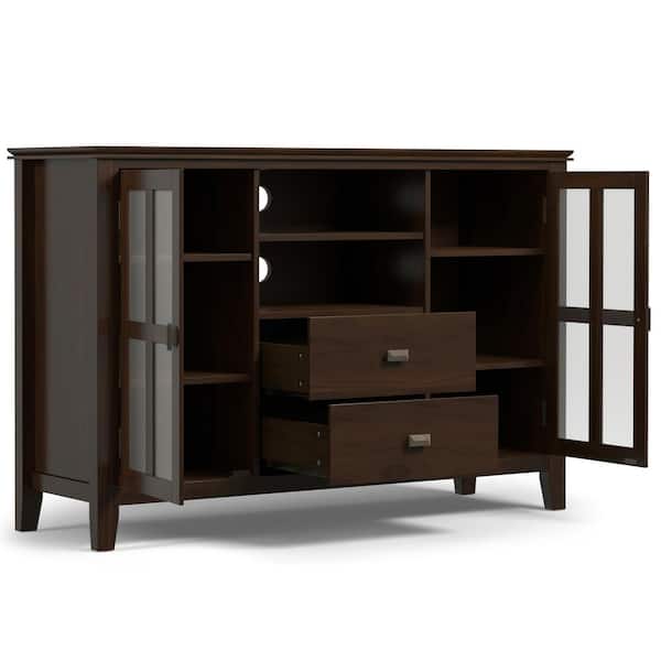 Simpli Home Artisan 53 in. Tobacco Brown Transitional TV