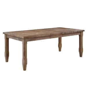 Riverdale Modern Light Brown Driftwood Wood 80 in. 4-Leg Dining Table Seats-6