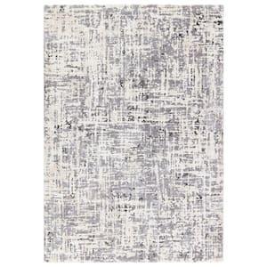 Gowon 3 ft. x 10 ft. Gray/Cream Abstract Runner Rug