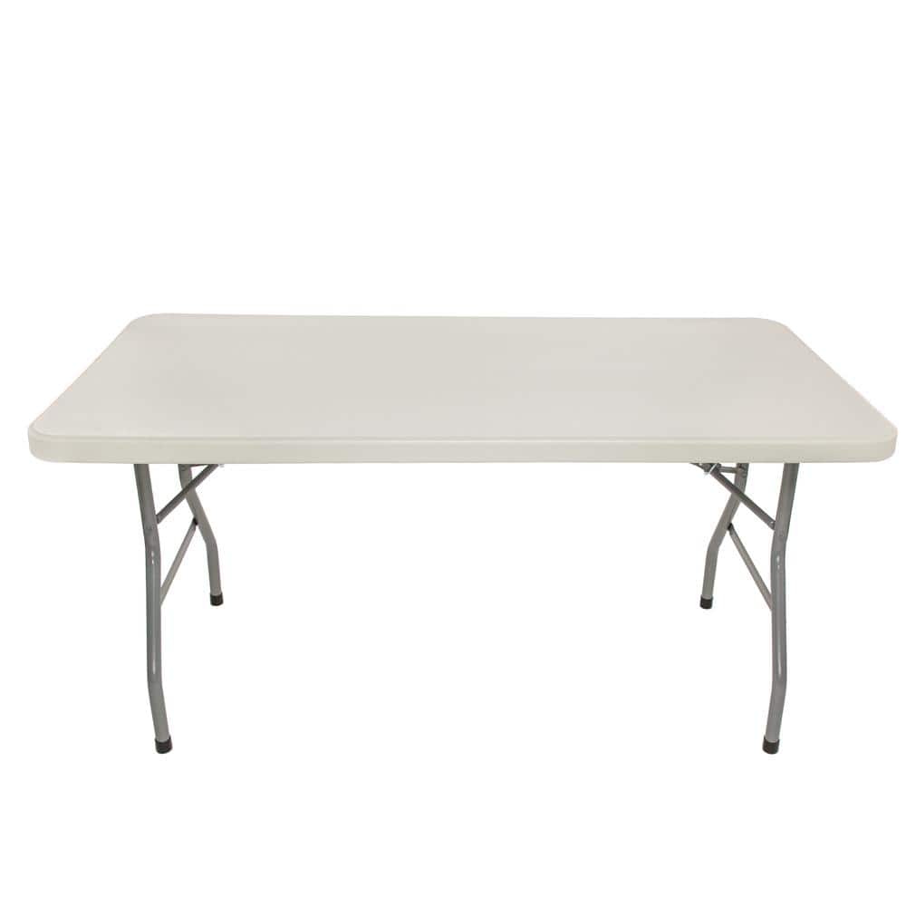Gray Plastic and Steel 61" Folding Table