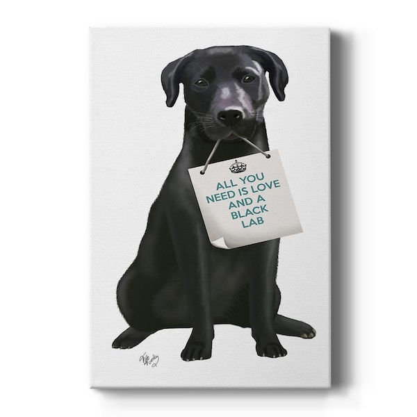 Wexford Home Love and Black Labrador By Wexford Homes Unframed Giclee Home Art Print 18 in. x 12 in.
