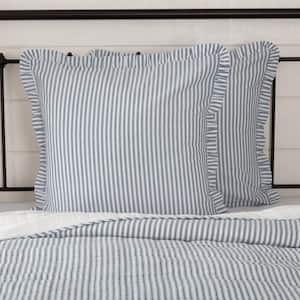 Sawyer Mill Blue Farmhouse Ticking Stripe Cotton Euro Sham